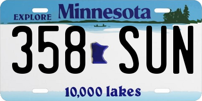 MN license plate 358SUN