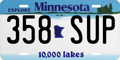 MN license plate 358SUP