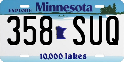 MN license plate 358SUQ