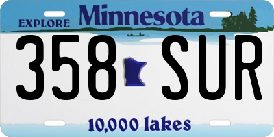 MN license plate 358SUR