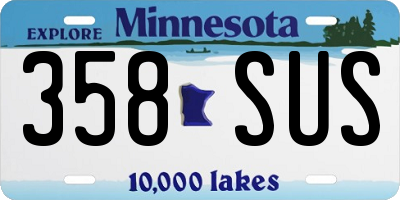 MN license plate 358SUS