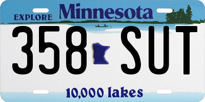 MN license plate 358SUT