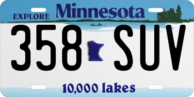 MN license plate 358SUV