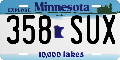 MN license plate 358SUX