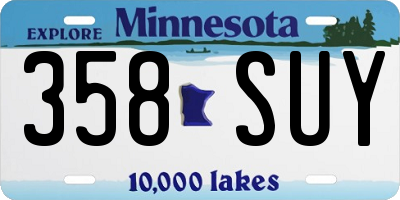 MN license plate 358SUY