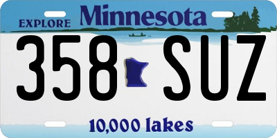 MN license plate 358SUZ