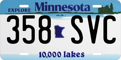 MN license plate 358SVC