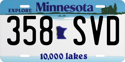MN license plate 358SVD