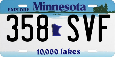 MN license plate 358SVF