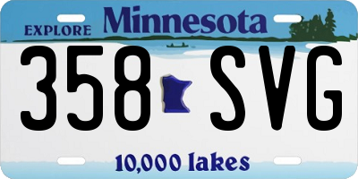 MN license plate 358SVG