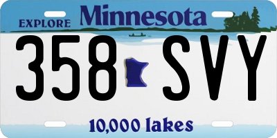 MN license plate 358SVY