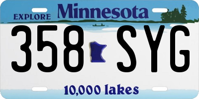 MN license plate 358SYG