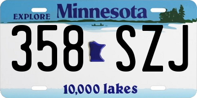 MN license plate 358SZJ