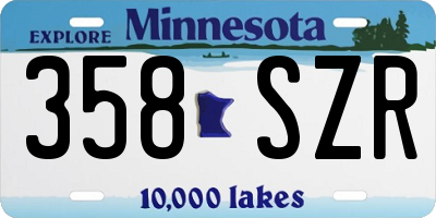 MN license plate 358SZR