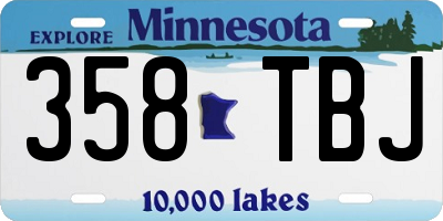 MN license plate 358TBJ