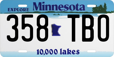 MN license plate 358TBO