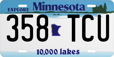 MN license plate 358TCU