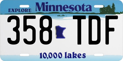 MN license plate 358TDF