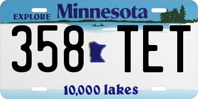 MN license plate 358TET