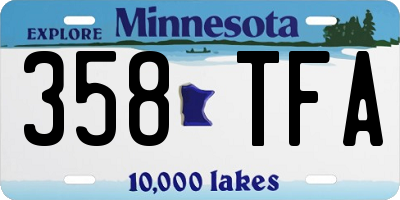 MN license plate 358TFA
