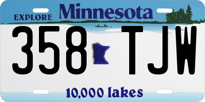 MN license plate 358TJW