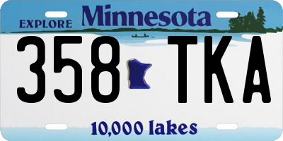 MN license plate 358TKA