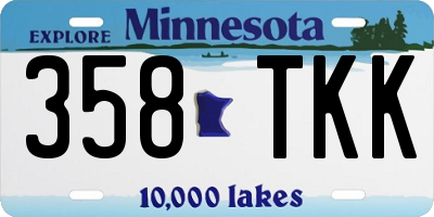 MN license plate 358TKK