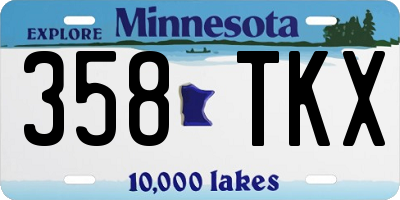 MN license plate 358TKX