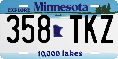 MN license plate 358TKZ