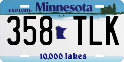 MN license plate 358TLK