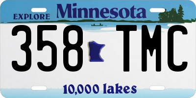 MN license plate 358TMC