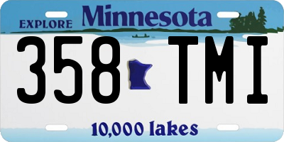 MN license plate 358TMI