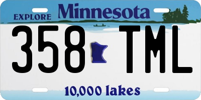 MN license plate 358TML