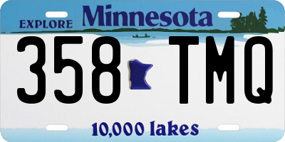 MN license plate 358TMQ