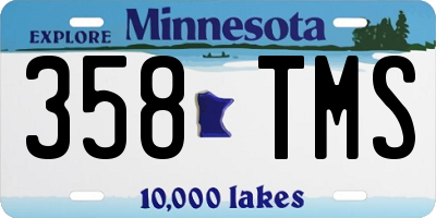 MN license plate 358TMS