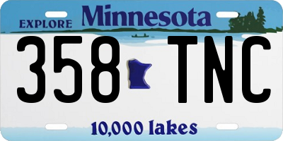 MN license plate 358TNC