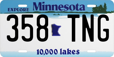 MN license plate 358TNG
