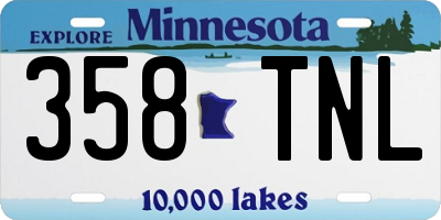 MN license plate 358TNL