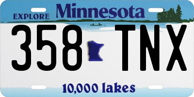 MN license plate 358TNX