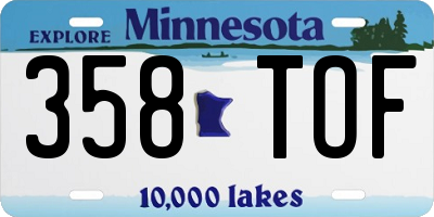 MN license plate 358TOF