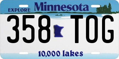MN license plate 358TOG