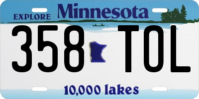 MN license plate 358TOL