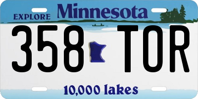 MN license plate 358TOR