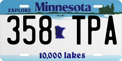 MN license plate 358TPA