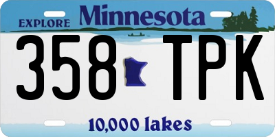 MN license plate 358TPK