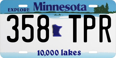 MN license plate 358TPR