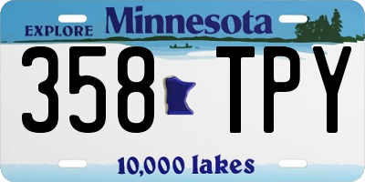 MN license plate 358TPY