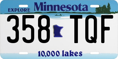 MN license plate 358TQF