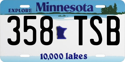 MN license plate 358TSB