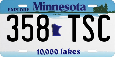 MN license plate 358TSC
